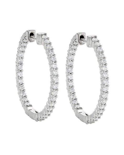Lab Grown Diamonds White 14k Lab-grown Diamond In-out Hoops