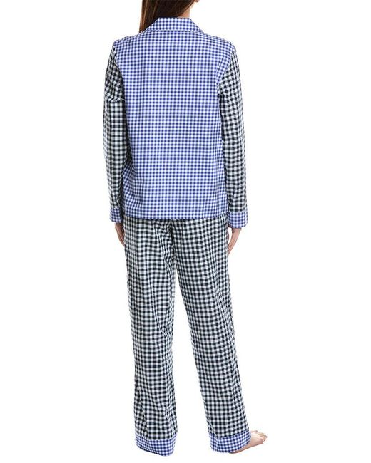 DKNY Blue 2Pc Notch Top & Pant Sleep Set