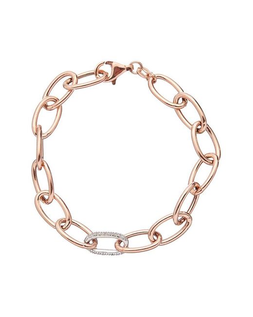 Meshmerise Metallic 18k Vermeil 0.30 Ct. Tw. Diamond Oval Link Bracelet