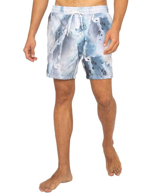 Sol Angeles Blue Marble Swirl Swim Short for men