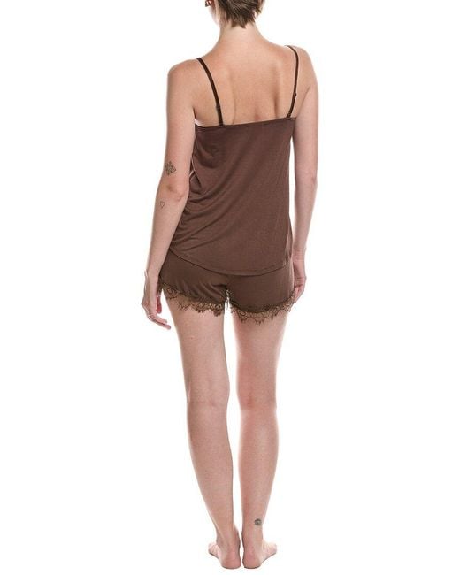 Pj Salvage Brown 2Pc Short Pajama Set