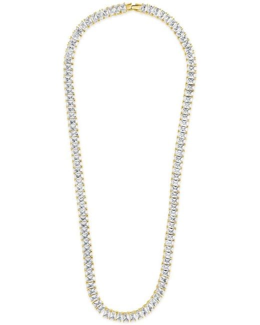 Sterling Forever White 14k Plated Cz Marisol Tennis Necklace