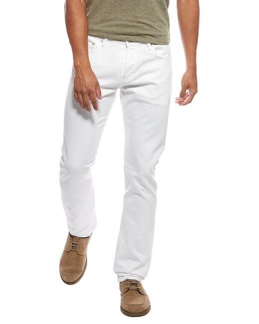 Officine Generale White Officine Generale Slim Fit Japanese Denim Jean for men