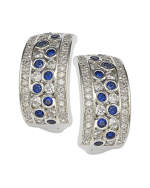 Suzy Levian Blue Sapphire Dot Earrings