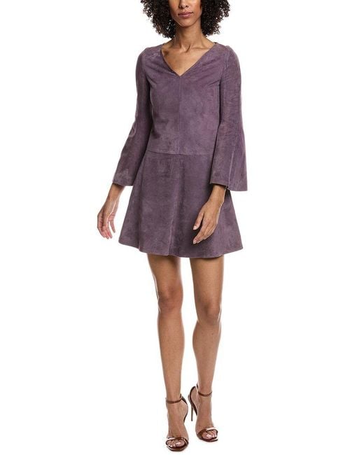 Valentino Purple Suede Mini Dress