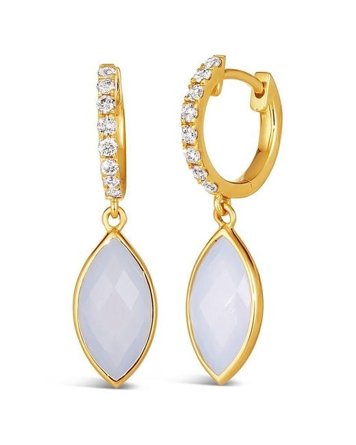 Le Vian Metallic Le Vian 14k 3.61 Ct. Tw. Diamond & Blue Chalcedony Dangle Earrings