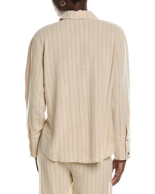 Chaser Brand Natural Helena Linen-Blend Button-Down Shirt