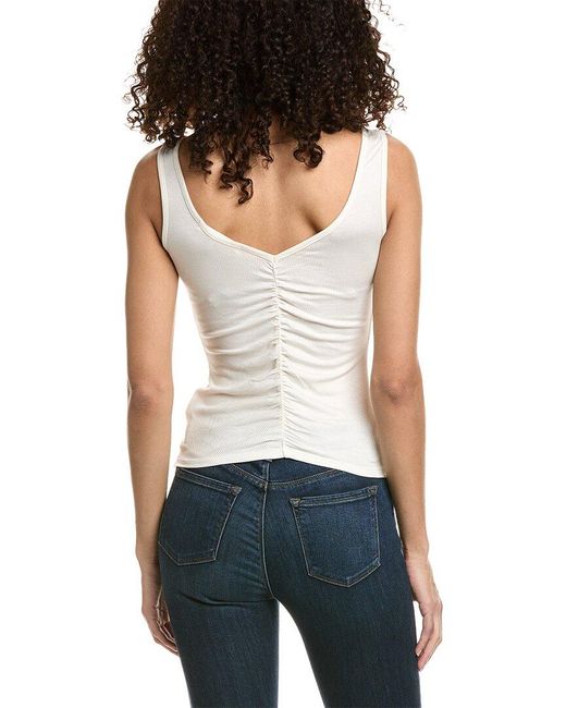 Project Social T White Carilano Ruched Rib Tank