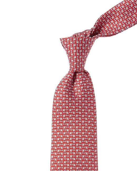 Ferragamo Red Elephants Silk Tie for men