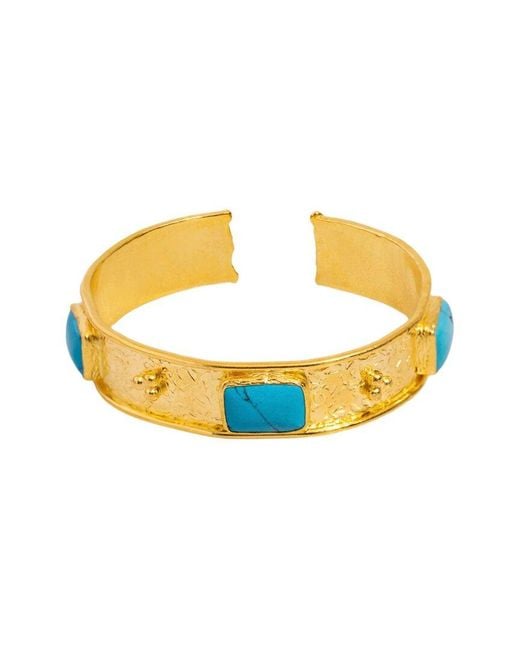 Ebru Jewelry Metallic Cleopatra Plated Cuff Bracelet