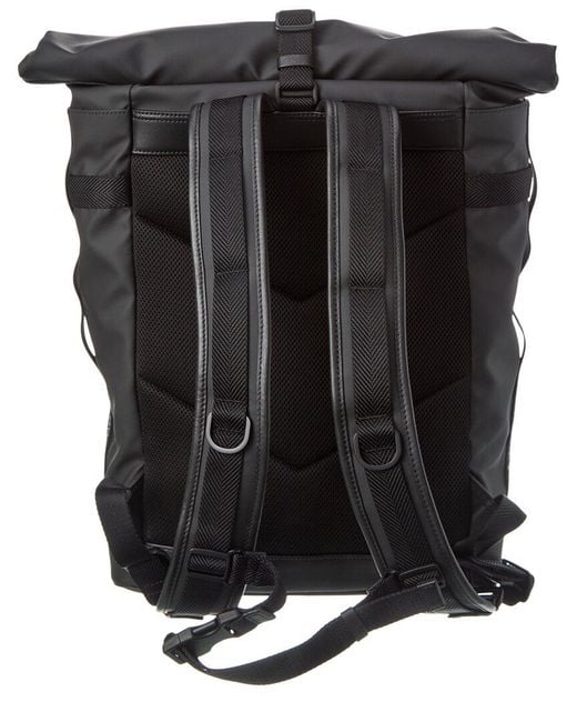 MCM Black Roll Top Nylon Backpack
