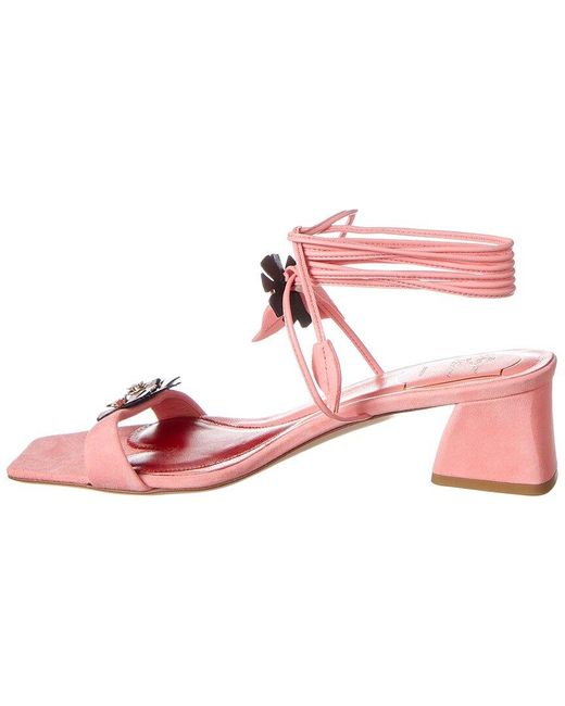 Roger Vivier Pink Vivier Blossom Suede Sandal