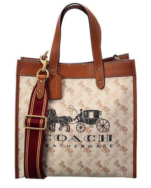 COACH Horse & Carriage Coated Canvas & Leather Tote in Brown | Lyst UK