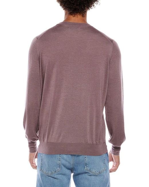 Brunello Cucinelli Purple Cashmere & Silk-Blend Crewneck Sweater for men