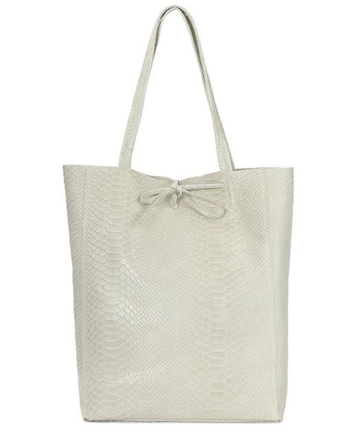 Tiffany & Fred Paris Natural Embossed Leather Tote