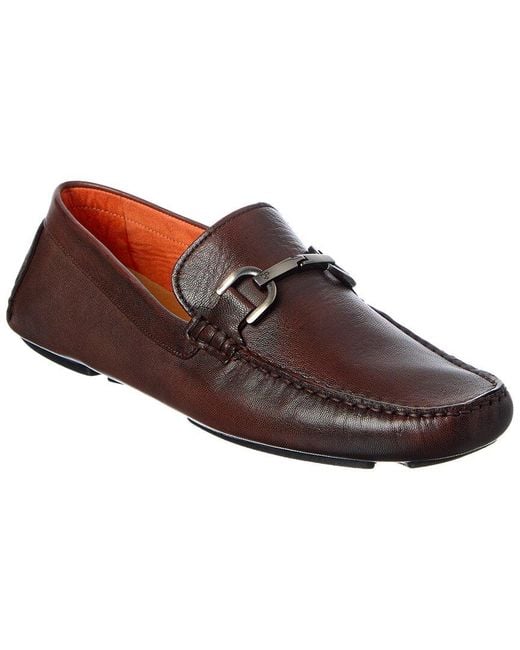 Donald J Pliner Brown Victorgw Leather Driver for men