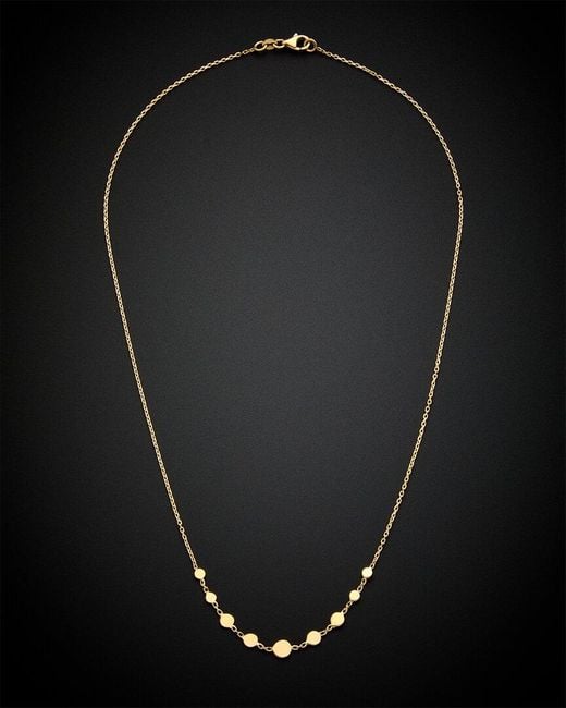 Italian Gold Black 14k Graduated Disc Necklace