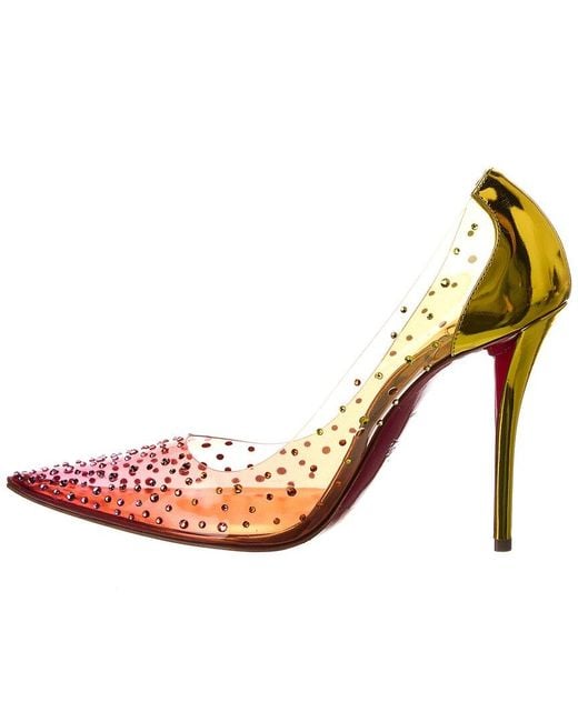 Christian Louboutin Pink Miss Z Degrastrass 100 Vinyl Pump