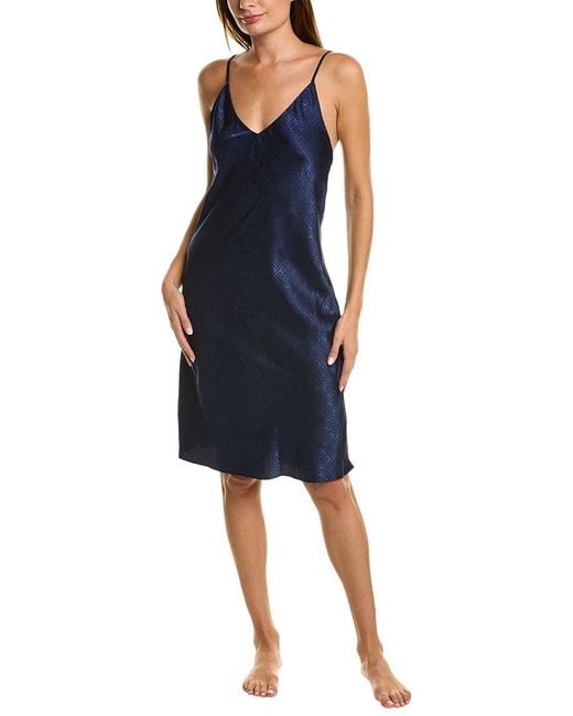 Natori Blue Infinity Jacquard Slip Dress
