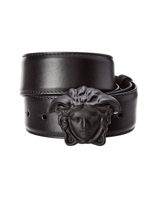 Versace Black Medusa Buckle Palazzo Leather Belt for men