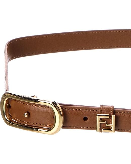 Fendi Brown Ff Leather Belt