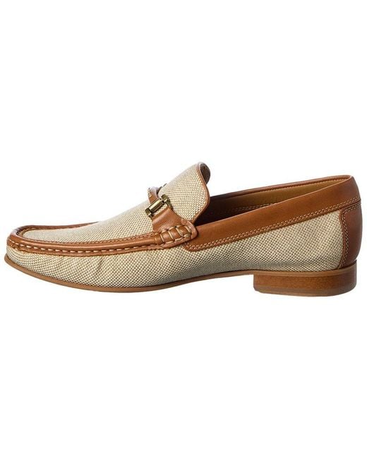 Donald J Pliner White Dannerjt Leather & Canvas Loafer for men