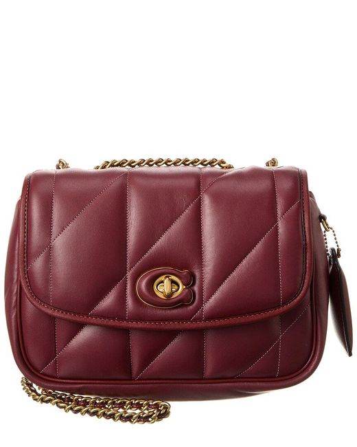 COACH Madison Quilted Pillow Leather Shoulder Bag in Purple | Lyst