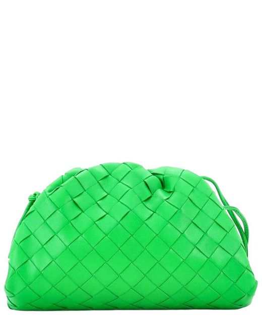 Bottega Veneta Green Intrecciato Leather The Pouch Mini (authentic Pre-loved)