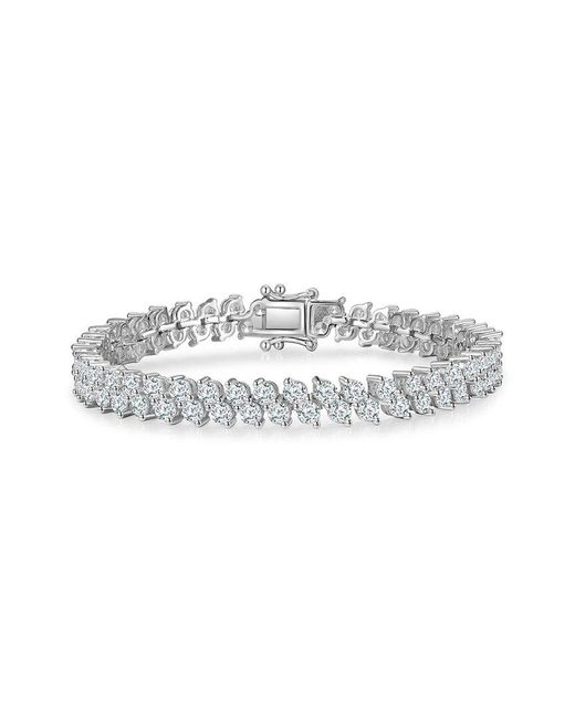 Rachel Glauber White Silver Cz Tennis Bracelet