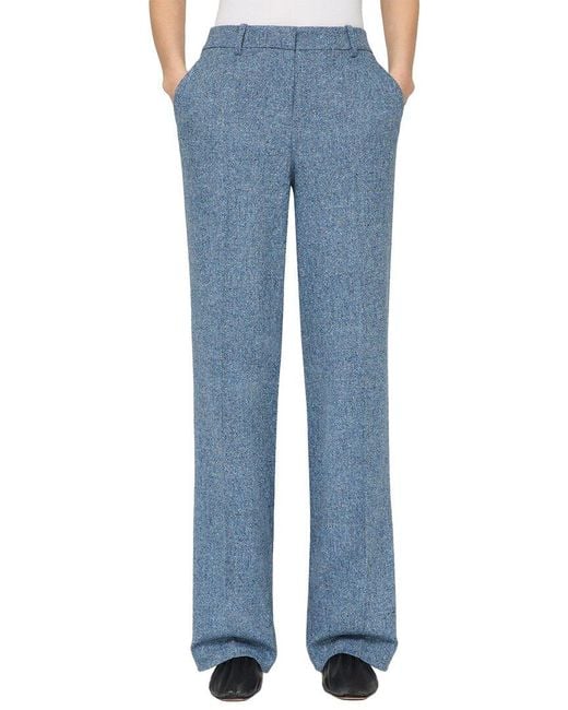 Lafayette 148 New York Blue Gates Wool & Silk-Blend Pant