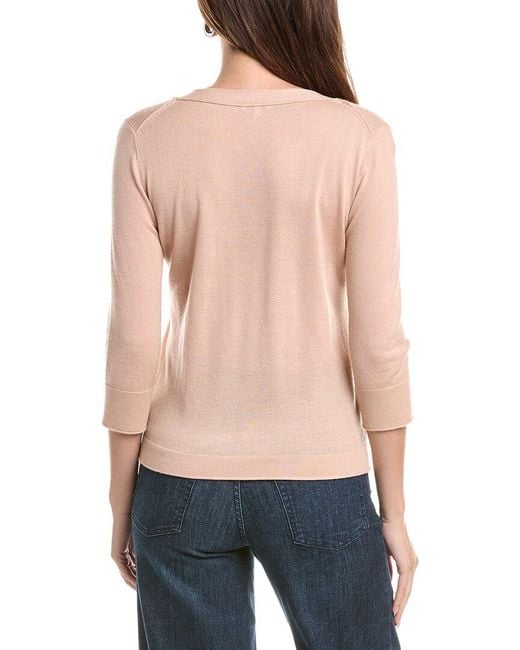 Lafayette 148 New York Blue Pullover Cashmere Sweater