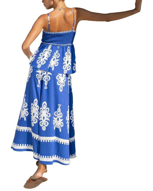 LEON GORI Blue Leon 2Pc Top & Skirt Set