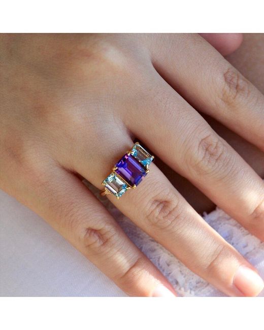 Kai Fine Jewelry Blue 14K 4.93 Ct. Tw. Diamond & Gemstone Cocktail Ring