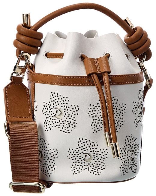Milly perforated leather bucket cheap bag
