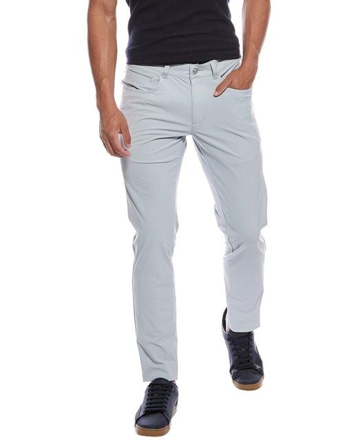 Peter Millar Blue Bingham Performance 5-Pocket Pant for men