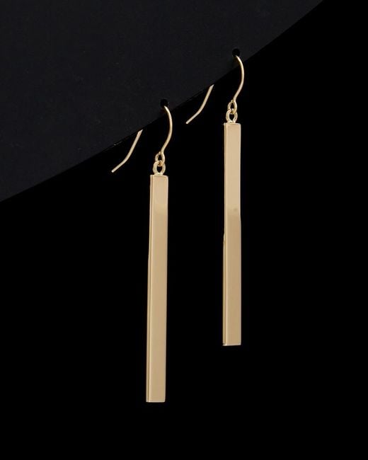 Italian Gold Black 14k Bar Drop Earrings
