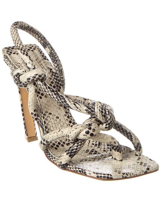 Bottega Veneta Metallic Jimbo Python-embossed Leather Slingback Sandal