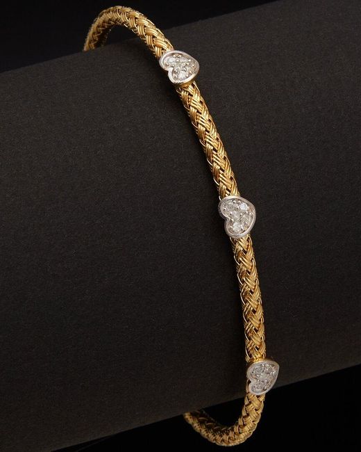 Meshmerise Black 18K Over 0.15 Ct. Tw. Diamond Bangle Bracelet