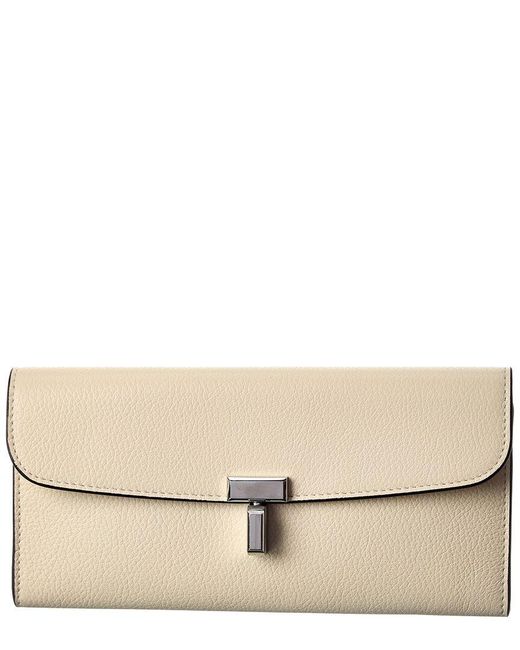Totême Natural T-lock Leather Continental Wallet