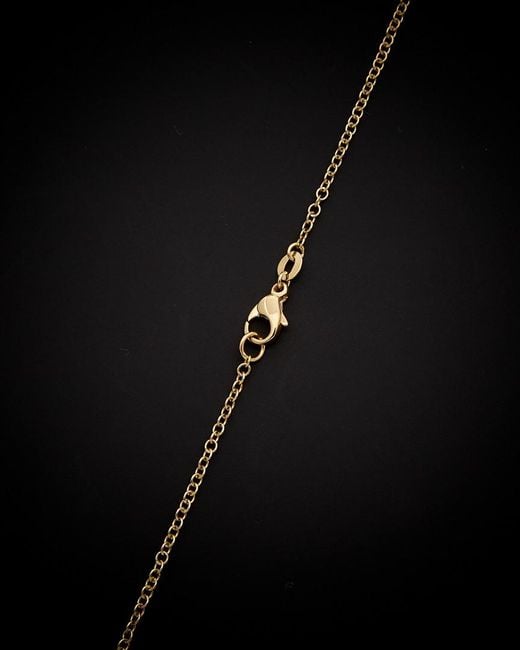 Italian Gold Black 14k Polished Satin Link Station Necklace
