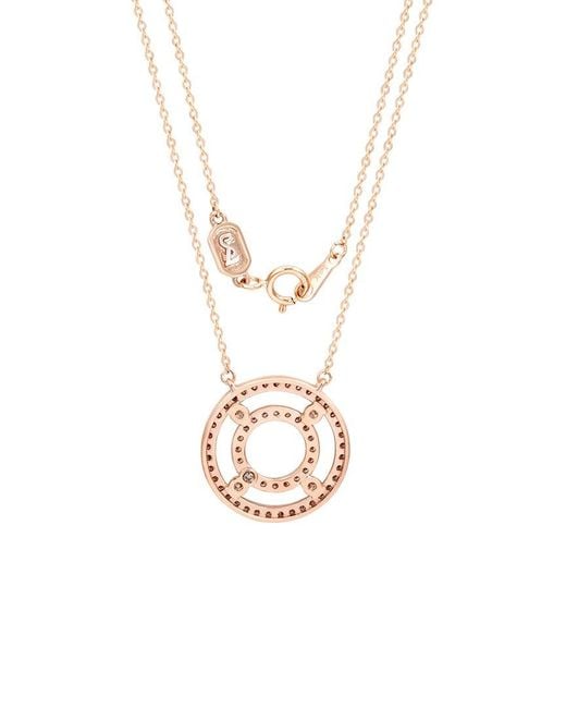Suzy Levian White 14k Rose Gold 0.75 Ct. Tw. Diamond Double Circle Necklace