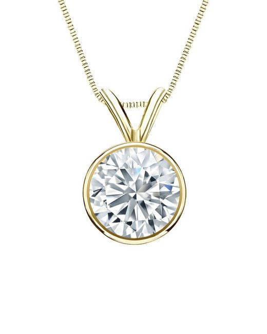 Sabrina Designs Lab Grown Diamonds Metallic 14K 2.00 Ct. Tw. Lab-Grown Diamond Solitaire Necklace