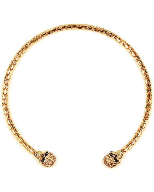 Eye Candy LA Metallic The Luxe Collection Crystal Skull Collar Necklace