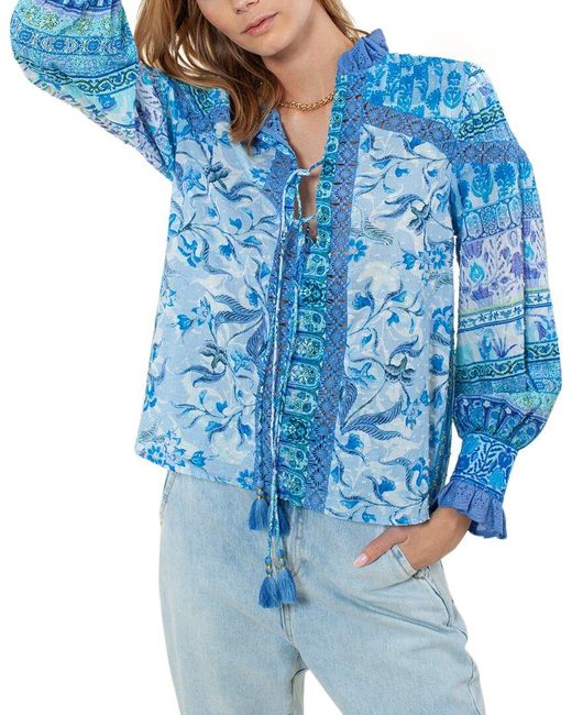 Hale Bob Blue Printed Top