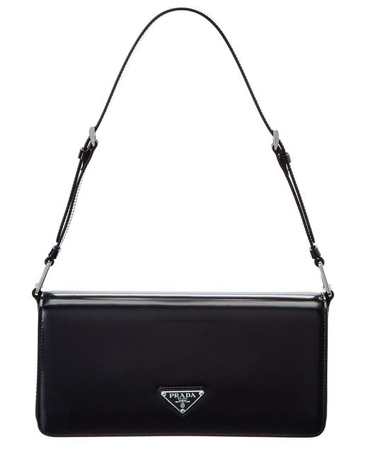 Prada Femme Brushed Leather Shoulder Bag in Black Lyst