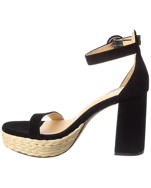 L'Agence Black Avia Suede Platform Sandal