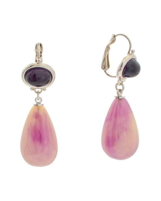 Kenneth Jay Lane Pink Dangle Earrings