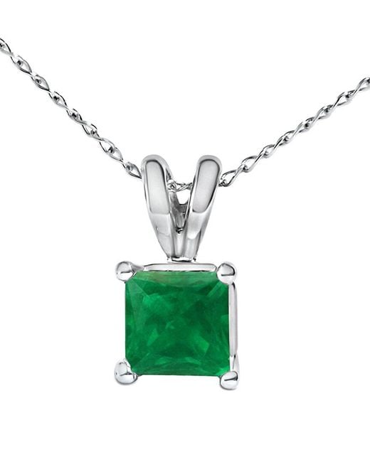 Haus of Brilliance Green Colorful Gemstones 14k 0.50 Ct. Tw. Emerald Pendant Necklace