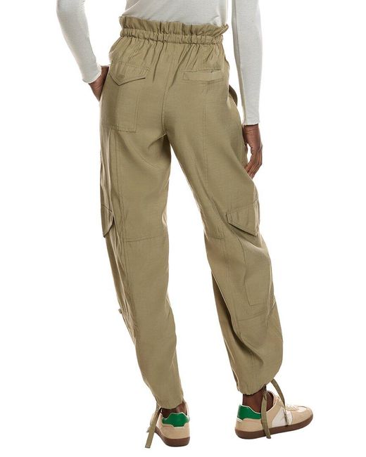 Ganni Natural Light Slub High Waist Pocket Pant