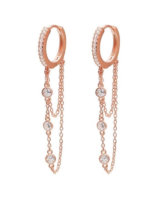 Gabi Rielle White 14k Rose Gold Vermeil Cz Huggie Earrings